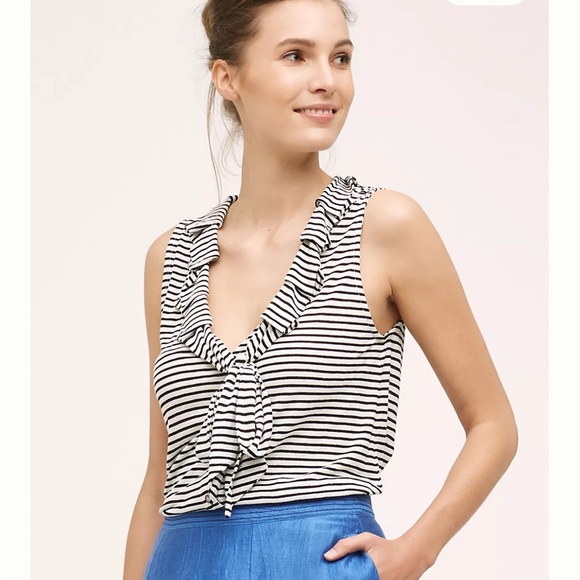Anthropologie Tops - Anthropologie Striped Sleeveless Top